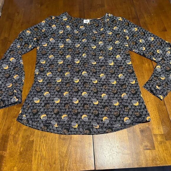 Cabi Style 3131 Limited Edition Eclipse Moon Long Sleeve Blouse Snap Button Sz S - Picture 1 of 9